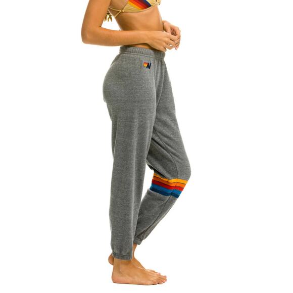 Aviator Nation gray rainbow stripe joggers